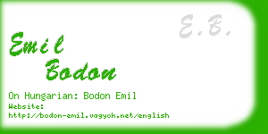 emil bodon business card